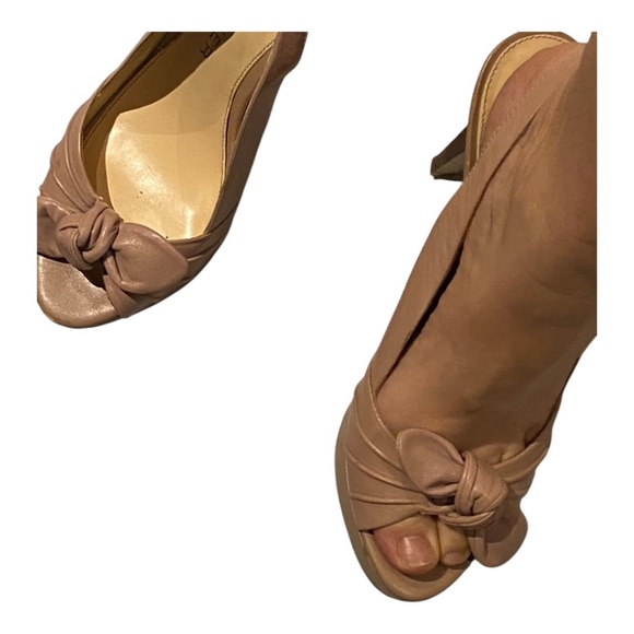 Marc Fisher leather platform slingback stilettos . Sz 7.5 - Picture 3 of 16